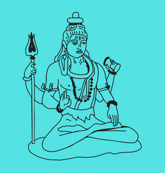 Indian Lord Shiva In The Lotus Position