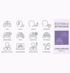 Lung Disease Icons Such As Copd Cough