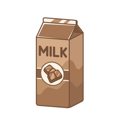 Tall Chocolate Milk Carton Clipart Element Cute