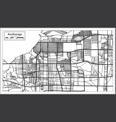 Anchorage Alaska Usa City Map In Retro Style