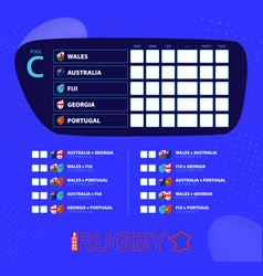 Rugby Cup 2023 Pool C Match Schedule Flags