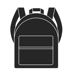 School Bag Icon Black Logo Isolated