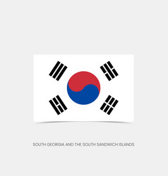 South Korea Rectangle Flag Icon With Shadow