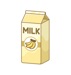 Tall Banana Milk Carton Clipart Element Cute