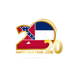 Year 2020 With Mississippi Flag Pattern Happy New