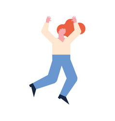 Young Redhead Woman Celebrating