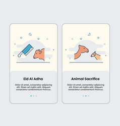 Eid Al Adha And Animal Sacrifice Icons Onboarding