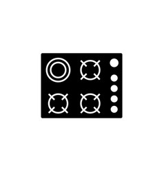 Kitchen Stove Top View Icon Filled Flat Sign