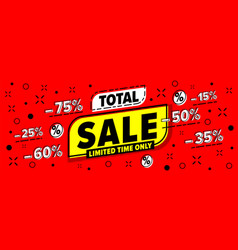 Total Sale Header Banner With Offer Limited Time