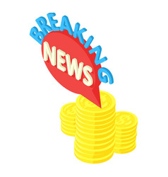 World News Icon Isometric Breaking News