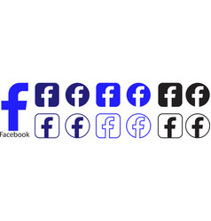 Facebook Logo Set Isolated On White Background