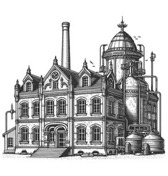 Industrial Beer Factory Engraving