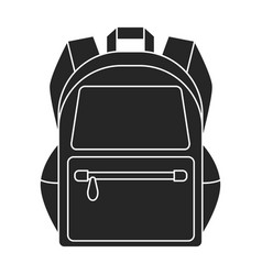 School Bag Icon Black Logo Isolated