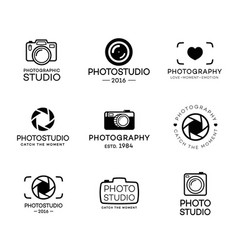 Set Of Photography And Photo Studio Logo Black