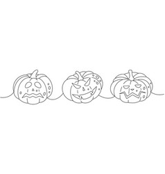 Set Of Pumpkins Scary Faces Halloween