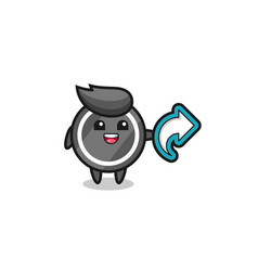 Cute Hockey Puck Hold Social Media Share Symbol