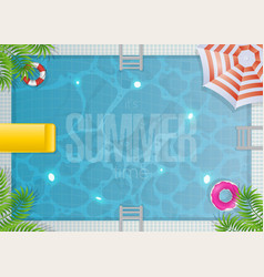 Rectangular Pool Top View Summer Banner