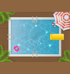 Rectangular Pool Top View Summer Banner