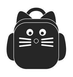 School Bag Icon Black Logo Isolated