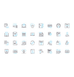 Social Media Linear Icons Set Nerking Connection