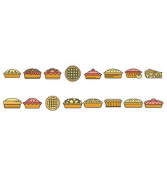 Apple Pie Icons Set Color