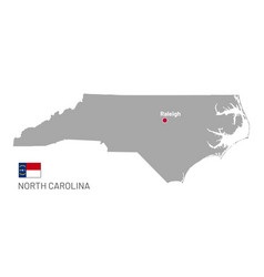 Gray Map Of Of North Carolina Federal State Of