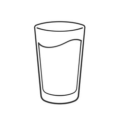 Tall Glass Cup Full Of Water Or Liquid Outline