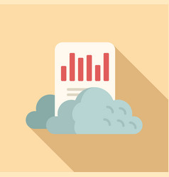 Cloud Business Report Icon Flat Document