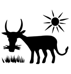 Cow Grazing Stencil