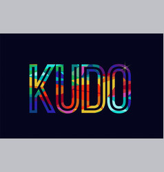 Kudo Word Typography Design In Rainbow Colors Logo