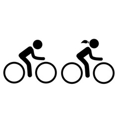 Simple Set 2 Stickman Bicycle Man And Woman