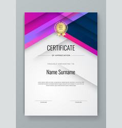 Blue Pink And Purple Violet Certificate Of