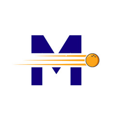 Initial Letter M Bowling Logo Bowling Ball Symbol