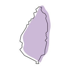 Saint Lucia Simplified Map