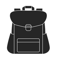 School Bag Icon Black Logo Isolated