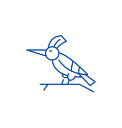 Woodpecker Line Icon Concept Flat