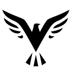 Black Simplistic Eagle Icon With Open Wings