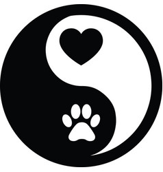 Dog Paw Print Ying Yang Design