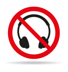 No Headphones Signs On White Background