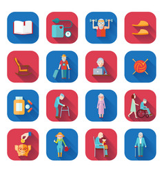 Senior Lifestyle Flat Icons