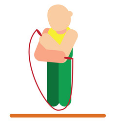 Athlete Skipping Rope On A White Background