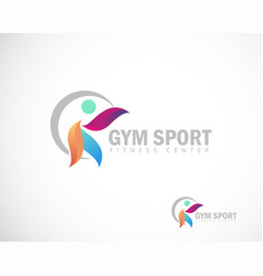 Gym Logo Creative Center People Abstract Color