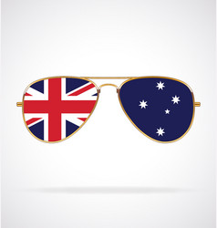 Cool Gold Aviator Sunglasses With Australian Flag