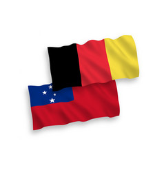 Flags Of Belgium And Independent State Of Samoa On