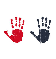 Human Handprint In Black And Red