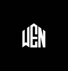 Wen Letter Logo Design On Black Background