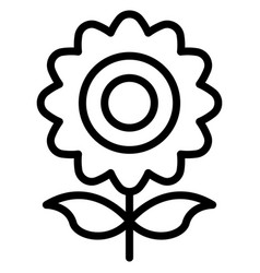 Sunflower Outline Icon Modern Thin Line Symbols