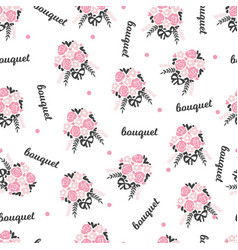 Sweet Pink Rose Bouquets Graphic Art Seamless