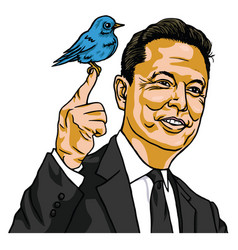 Elon Musk Buy Twitter Bird Cartoon