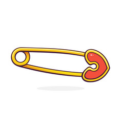 Golden Safety Pin With Heart Valentines Day